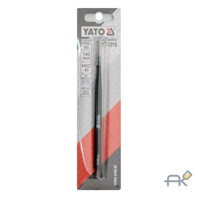 Пинцет прямой антистатик 140 мм. HRC40 Yato YT-6916